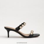 נשים הַנעָלָה Sam Edelman פרד עקב חתולים של פאלמה לטאה שחורה 4XL22X494 - Image 2