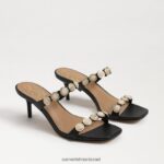 נשים הַנעָלָה Sam Edelman פרד עקב חתולים של פאלמה לטאה שחורה 4XL22X494