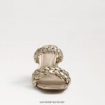 נשים הַנעָלָה Sam Edelman קנדרה בלוק עקב פרד עור עלי זהב 4XL22X804 - Image 3