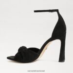 נשים הַנעָלָה Sam Edelman רצועת קרסול לוסיה עקב אצבע פתוחה זמש שחור 4XL22X875 - Image 4