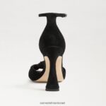 נשים הַנעָלָה Sam Edelman רצועת קרסול לוסיה עקב אצבע פתוחה זמש שחור 4XL22X875 - Image 5