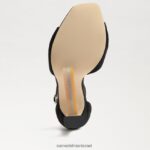 נשים הַנעָלָה Sam Edelman רצועת קרסול לוסיה עקב אצבע פתוחה זמש שחור 4XL22X875 - Image 6