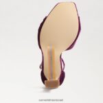 נשים הַנעָלָה Sam Edelman רצועת קרסול לוסיה עקב אצבע פתוחה קטיפה סחלב עמוקה 4XL22X874 - Image 6