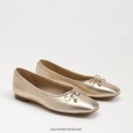 נשים הַנעָלָה Sam Edelman שטוח בלט אחו עלה זהב 4XL22X172