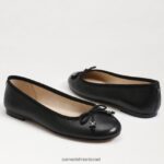 נשים הַנעָלָה Sam Edelman שטוח בלט פליציה לוקס עור שחור 4XL22X284 - Image 7
