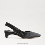 נשים הַנעָלָה Sam Edelman meredith slingback עקב חתלתול סאטן שחור 4XL22X876 - Image 2