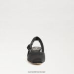 נשים הַנעָלָה Sam Edelman meredith slingback עקב חתלתול סאטן שחור 4XL22X876 - Image 3
