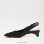 נשים הַנעָלָה Sam Edelman meredith slingback עקב חתלתול סאטן שחור 4XL22X876 - Image 4