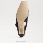 נשים הַנעָלָה Sam Edelman meredith slingback עקב חתלתול סאטן שחור 4XL22X876 - Image 6