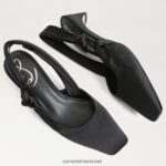 נשים הַנעָלָה Sam Edelman meredith slingback עקב חתלתול סאטן שחור 4XL22X876 - Image 7