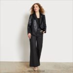 נשים לבוש Sam Edelman בלייזר imogen שוליים שחורים 4XL22X1262