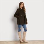 נשים לבוש Sam Edelman ז'קט צמר טווס ירוק צבאי 4XL22X1157