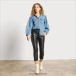 נשים לבוש Sam Edelman חולצת ג'ינס של פארה פליסדות 4XL22X1234