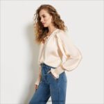 נשים לבוש Sam Edelman טופ וריק עם שרוול ארוך חול זז 4XL22X1247 - Image 2