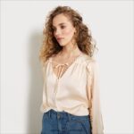 נשים לבוש Sam Edelman טופ וריק עם שרוול ארוך חול זז 4XL22X1247 - Image 3