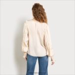 נשים לבוש Sam Edelman טופ וריק עם שרוול ארוך חול זז 4XL22X1247 - Image 4