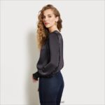 נשים לבוש Sam Edelman טופ וריק עם שרוול ארוך שחור דמדומים 4XL22X1246 - Image 4