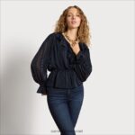 נשים לבוש Sam Edelman טופ ורמונט עם שרוול ארוך שָׁחוֹר 4XL22X1283 - Image 3