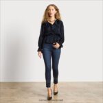 נשים לבוש Sam Edelman טופ ורמונט עם שרוול ארוך שָׁחוֹר 4XL22X1283