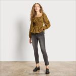 נשים לבוש Sam Edelman טופ סיליאן עם שרוול ארוך שמן זית 4XL22X1290
