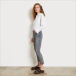 נשים לבוש Sam Edelman מכנס ישר דק בקומה גבוהה נייר כסף מוזהב 4XL22X1233 - Image 2