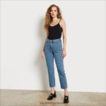נשים לבוש Sam Edelman מכנס ישר דק בקומה גבוהה טעון 4XL22X1223