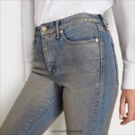 נשים לבוש Sam Edelman מכנס ישר דק בקומה גבוהה נייר כסף מוזהב 4XL22X1233 - Image 3