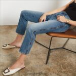 נשים לבוש Sam Edelman מכנס ישר דק בקומה גבוהה קניון שלג 4XL22X1245 - Image 3