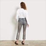 נשים לבוש Sam Edelman מכנס ישר דק בקומה גבוהה נייר כסף מוזהב 4XL22X1233 - Image 4