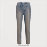 נשים לבוש Sam Edelman מכנס ישר דק בקומה גבוהה נייר כסף מוזהב 4XL22X1233 - Image 5