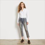 נשים לבוש Sam Edelman מכנס ישר דק בקומה גבוהה נייר כסף מוזהב 4XL22X1233