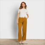 נשים לבוש Sam Edelman מכנס רגליים רחב קומה גבוהה קודי חום 4XL22X1210