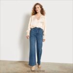 נשים לבוש Sam Edelman מכנס רגליים רחב קומה גבוהה זומה 4XL22X1230