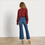 נשים לבוש Sam Edelman מכנסי התלקחות גבוהים ריקוד ירח 4XL22X1224 - Image 4