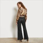 נשים לבוש Sam Edelman מכנסי מכנסיים גבוהים בקומה גבוהה מצופה שחור 4XL22X1274 - Image 4