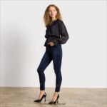 נשים לבוש Sam Edelman מכנסי סקיני בגזרה גבוהה חתך אבק כוכבים 4XL22X1271 - Image 2
