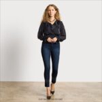 נשים לבוש Sam Edelman מכנסי סקיני בגזרה גבוהה חתך אבק כוכבים 4XL22X1271