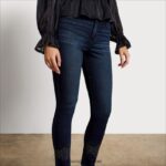 נשים לבוש Sam Edelman מכנסי סקיני בגזרה גבוהה חתך אבק כוכבים 4XL22X1271 - Image 3