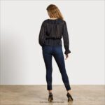 נשים לבוש Sam Edelman מכנסי סקיני בגזרה גבוהה חתך אבק כוכבים 4XL22X1271 - Image 4