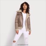 נשים לבוש Sam Edelman מעיל טייסים קצר חאקי בהיר 4XL22X1276 - Image 3