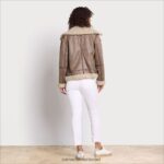 נשים לבוש Sam Edelman מעיל טייסים קצר חאקי בהיר 4XL22X1276 - Image 4