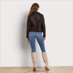 נשים לבוש Sam Edelman מעיל עור מוטו חום 4XL22X1152 - Image 4