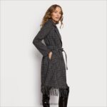 נשים לבוש Sam Edelman מעיל פרנזים לעטוף חגורה לבן שחור 4XL22X1237 - Image 3