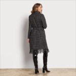 נשים לבוש Sam Edelman מעיל פרנזים לעטוף חגורה לבן שחור 4XL22X1237 - Image 4
