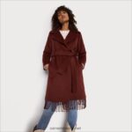 נשים לבוש Sam Edelman מעיל פרנזים לעטוף חגורה עַרמוֹן 4XL22X1238