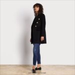 נשים לבוש Sam Edelman מעיל צבאי צמר שָׁחוֹר 4XL22X1284 - Image 2