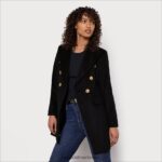 נשים לבוש Sam Edelman מעיל צבאי צמר שָׁחוֹר 4XL22X1284 - Image 3