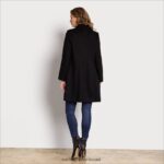 נשים לבוש Sam Edelman מעיל צמר אריג שָׁחוֹר 4XL22X1221 - Image 4