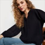 נשים לבוש Sam Edelman עליונית אמלין עם שרוולים ארוכים שָׁחוֹר 4XL22X1278 - Image 3