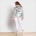 נשים לבוש Sam Edelman פחזנית קצרה עם ברדס כסף 4XL22X1133 - Image 4